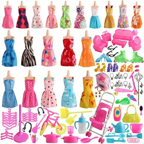 55 Pcs Doll Clothes Accessories Set Doll Party Grown Outfits Christmas Gift